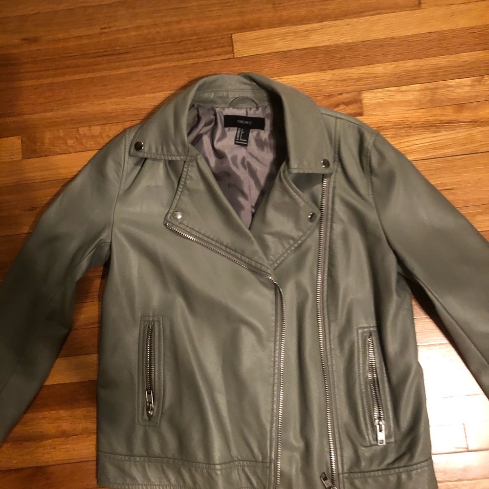 Green leather jacket
